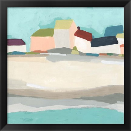 Framed Coastal Village I Print