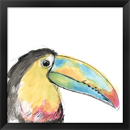 Framed Tropical Bird Portrait II Print