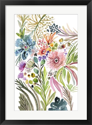 Framed Happy Flowers I Print