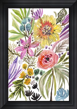 Framed Happy Flowers II Print