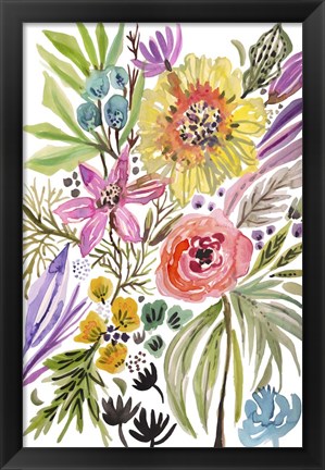 Framed Happy Flowers II Print