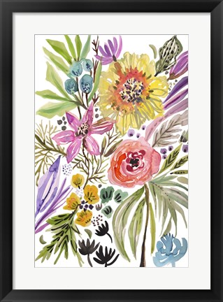 Framed Happy Flowers II Print