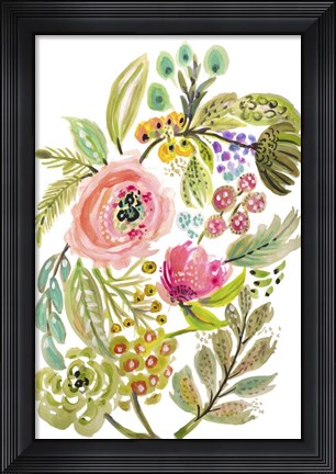 Framed Happy Flowers V Print