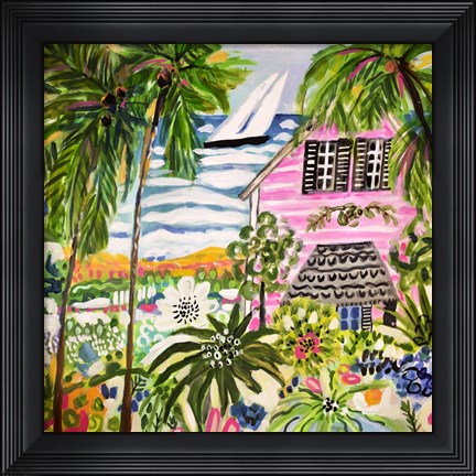 Framed Cottage by the Bay I Print
