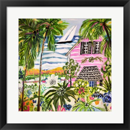 Framed Cottage by the Bay I Print