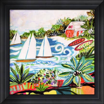 Framed Cottage by the Bay II Print