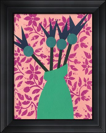 Framed Graphic Vase I Print