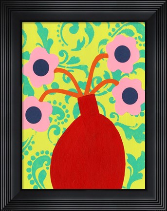 Framed Graphic Vase VI Print