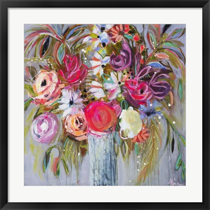 Framed Blooming in Sunshine V Print