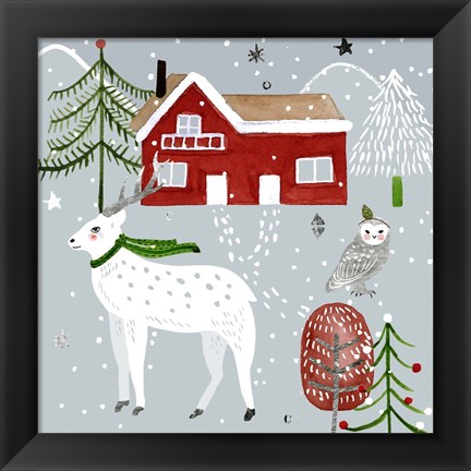 Framed Stars &amp; Snowflakes II Print