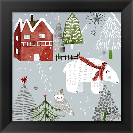 Framed Stars &amp; Snowflakes IV Print