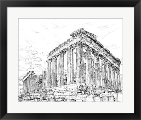 Framed Secret Greece in B&amp;W I Print