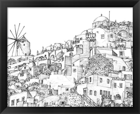 Framed Secret Greece in B&amp;W II Print