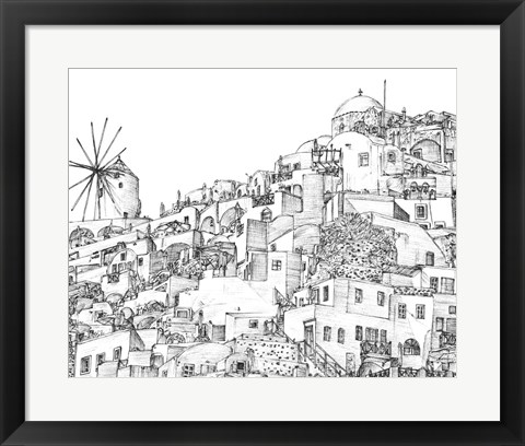 Framed Secret Greece in B&amp;W II Print