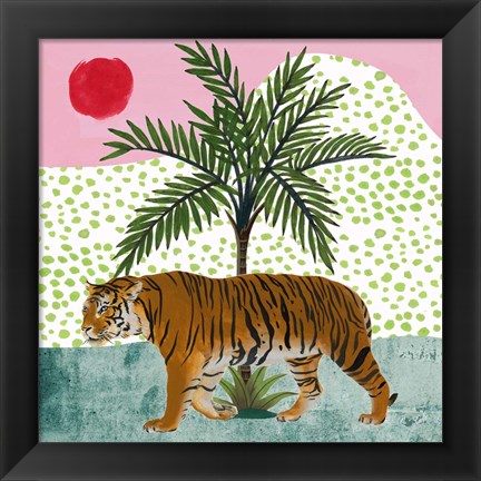 Framed Tiger at Sunrise II Print