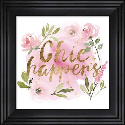 Framed Pink Blooms I Print