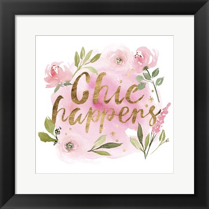 Framed Pink Blooms I Print