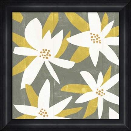 Framed White Petals I Print