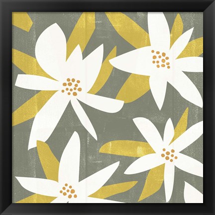 Framed White Petals I Print