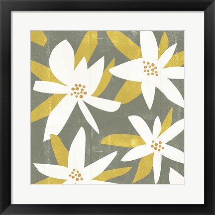 Framed White Petals I Print