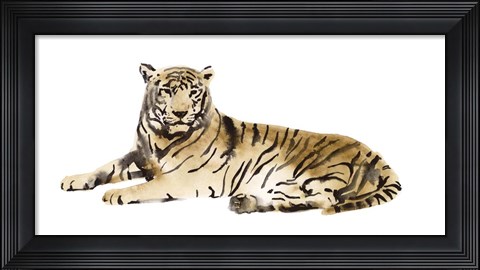 Framed Watercolor Tiger I Print
