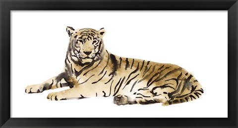 Framed Watercolor Tiger I Print