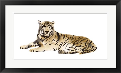 Framed Watercolor Tiger I Print