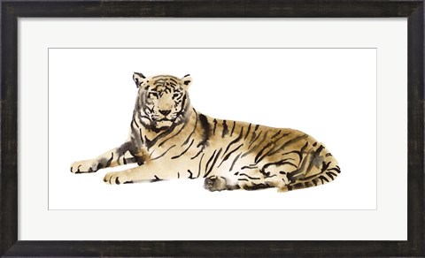 Framed Watercolor Tiger I Print