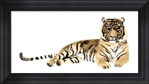 Framed Watercolor Tiger II Print