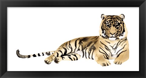 Framed Watercolor Tiger II Print