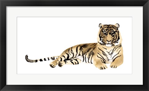 Framed Watercolor Tiger II Print