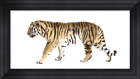 Framed Watercolor Tiger III Print