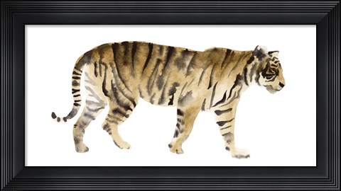 Framed Watercolor Tiger IV Print