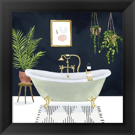 Framed Boho Bath I Print