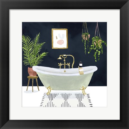 Framed Boho Bath I Print