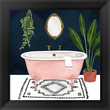 Framed Boho Bath II Print