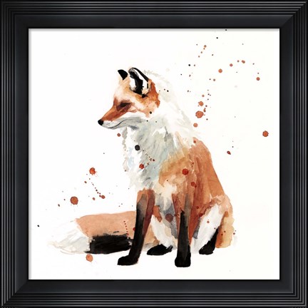 Framed Watercolor Fox I Print