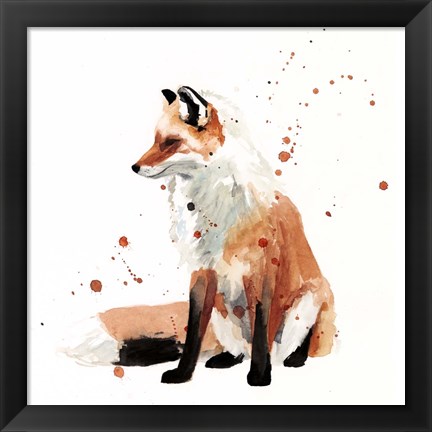 Framed Watercolor Fox I Print