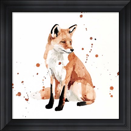 Framed Watercolor Fox II Print