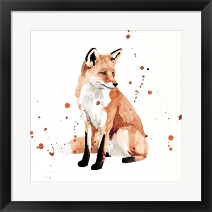 Framed Watercolor Fox II Print