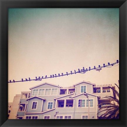 Framed Birds on Wires I Print