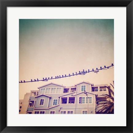 Framed Birds on Wires I Print