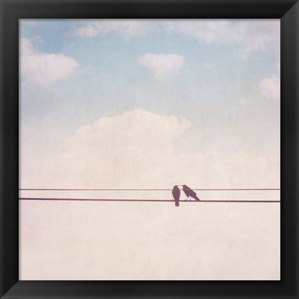 Framed Birds on Wires II Print