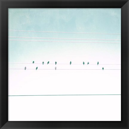 Framed Birds on Wires IV Print