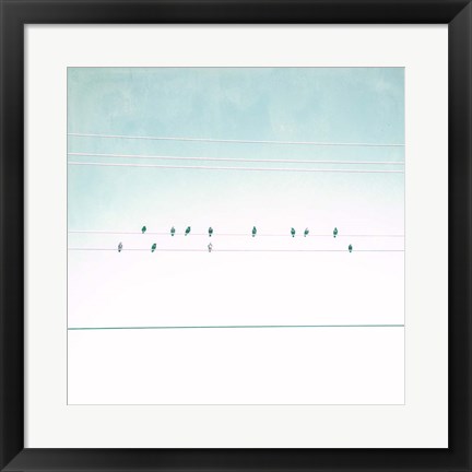 Framed Birds on Wires IV Print