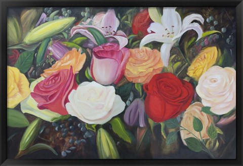 Framed Floral Abundance I Print