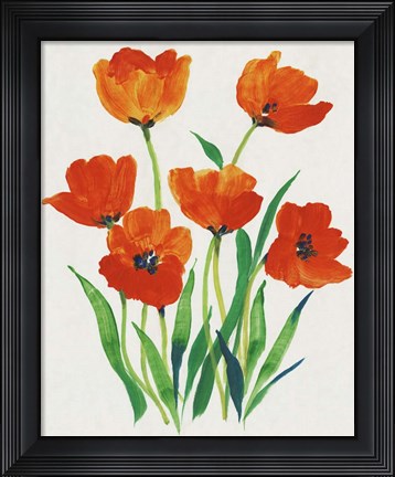 Framed Red Tulips in Bloom I Print
