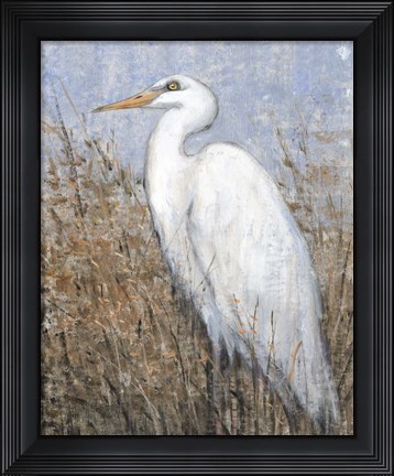 Framed White Heron II Print