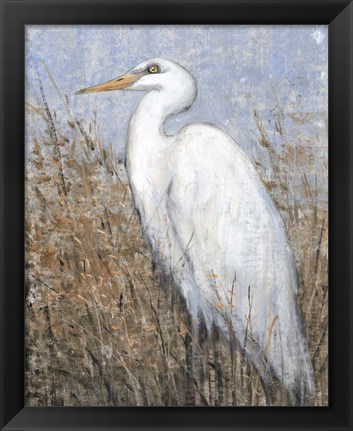 Framed White Heron II Print