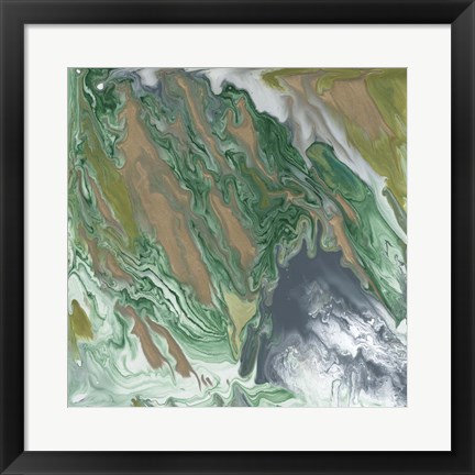 Framed Verdant Swirl I Print